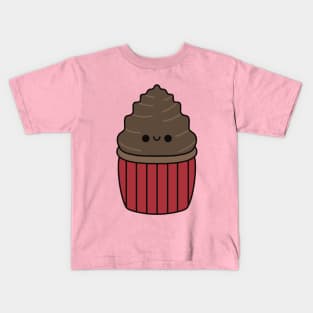 Cute Chocolate Cupcake - Kawaii Cupcake Kids T-Shirt